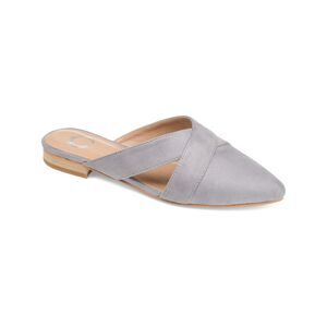 JOURNEE COLLECTION Womens Grey Gray Giada Almond Toe Slip On Mules 10